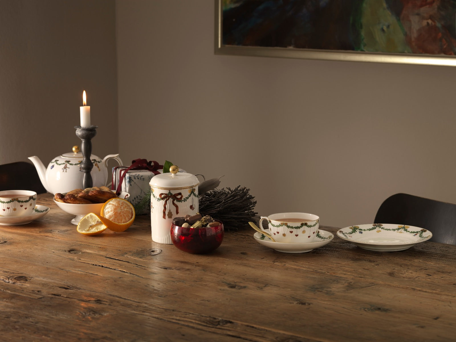 Royal Copenhagen Stjerne riflet tekande med låg - 140 cl. - Bahne